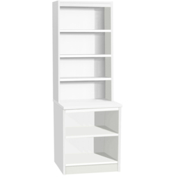 R White Cabinets 6 Shelf White Desk Height Bookcase with Hutch - Size: 182.8 x 60 x 54cm - Wilko - thumbnail 3