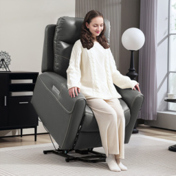 Portland Grey Overstuffed Riser and Recliner Chair with USB Ports - Size: Single - Wilko - thumbnail 4
