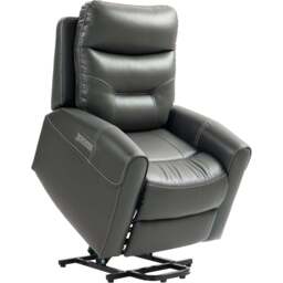 Portland Grey Overstuffed Riser and Recliner Chair with USB Ports - Size: Single - Wilko - thumbnail 3