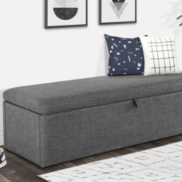 Julian Bowen Sorrento Slate Grey Linen Blanket Box - Size: 45 x 140 x 41cm - Wilko - thumbnail 7