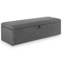Julian Bowen Sorrento Slate Grey Linen Blanket Box - Size: 45 x 140 x 41cm - Wilko - thumbnail 3