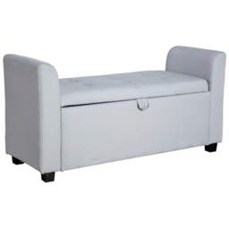 Home Source Verona Light Grey Sleigh Style Window Seat with Storage - Size: 55 x 107 x 41.5cm - Wilko - thumbnail 3