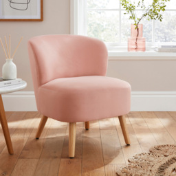 GFW Evie Blush Pink Velvet Accent Chair - Size: Single - Wilko - thumbnail 7