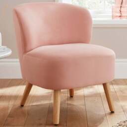 GFW Evie Blush Pink Velvet Accent Chair - Size: Single - Wilko - thumbnail 1