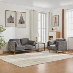 Furniture One 3 Seater Luxury Mid Century Sofa Set - Grey - Wilko - thumbnail 7