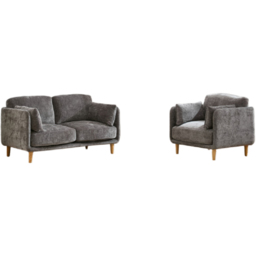 Furniture One 3 Seater Luxury Mid Century Sofa Set - Grey - Wilko - thumbnail 3
