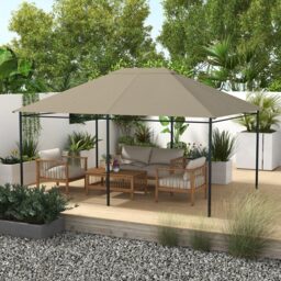 Outsunny 3 x 4m Khaki Polyester Gazebo Canopy Replacement Cover - Green - Wilko