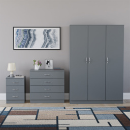 Vida Designs Riano Grey 3 Piece Bedroom Furniture Set - Wilko - thumbnail 3