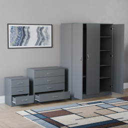 Vida Designs Riano Grey 3 Piece Bedroom Furniture Set - Wilko - thumbnail 5