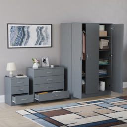 Vida Designs Riano Grey 3 Piece Bedroom Furniture Set - Wilko - thumbnail 6