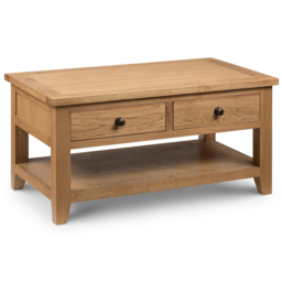 Julian Bowen Astoria 2 Drawer Oak Coffee Table - Wood - Wilko - thumbnail 3
