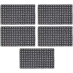 JVL Rondo Rubber Scraper Door Mat 50 x 100cm 5 Pack - Black - JVL Homewares - Wilko - thumbnail 1