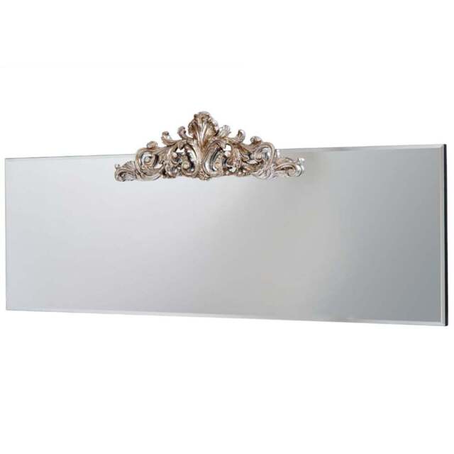 Yearn Lombardy Crested Mantle Wall Mirror 51 x 119cm - Black - Wilko - image 1