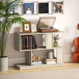 HOMCOM 4 Shelf Natural Wood Finish S Shaped Nightstand - Brown - Wilko - thumbnail 7