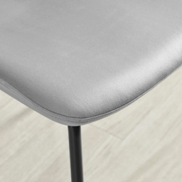 Furniturebox Sienna Set of 2 Light Grey Velvet Dining Chairs - Wilko - thumbnail 4