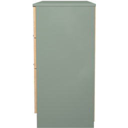 Crowndale Java 6 Drawer Slatt Effect and Reed Green Wide Midi Chest of Drawer - Wilko - thumbnail 4