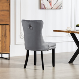 Artemis Home Ceres Set of 2 Grey Velvet Fabric Dining Chair - Wilko - thumbnail 5