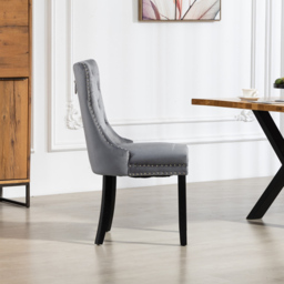 Artemis Home Ceres Set of 2 Grey Velvet Fabric Dining Chair - Wilko - thumbnail 4