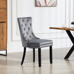 Artemis Home Ceres Set of 2 Grey Velvet Fabric Dining Chair - Wilko - thumbnail 7