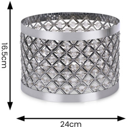 ValueLights Hadley Silver Jewel Drum Lamp Shade - Size: 16.5 x 24 x 24cm - White - Wilko - thumbnail 7
