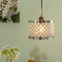 ValueLights Hadley Silver Jewel Drum Lamp Shade - Size: 16.5 x 24 x 24cm - White - Wilko - thumbnail 6