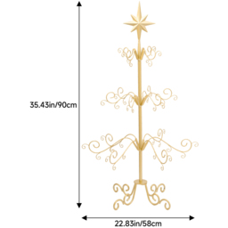 Living and Home Gold Display Stand Christmas Decoration with Star Top 3ft - Size: 90 x 58 x 58cm - Wilko - thumbnail 7