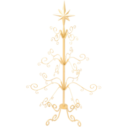 Living and Home Gold Display Stand Christmas Decoration with Star Top 3ft - Size: 90 x 58 x 58cm - Wilko