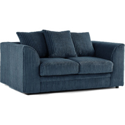 Luxor 4 Seater Navy Blue Jumbo Cord Scatter Back Sofa Suite - Wilko - thumbnail 4