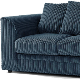 Luxor 4 Seater Navy Blue Jumbo Cord Scatter Back Sofa Suite - Wilko - thumbnail 5