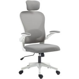 Portland Grey Mesh Ergonomic Office Chair with Headrest and Lumbar Support - Size: 125 x 58 x 63cm - Wilko - thumbnail 3