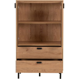 Seconique Leon 2 Door 2 Drawer Medium Oak Effect Storage Cabinet - Brown - Wilko - thumbnail 5
