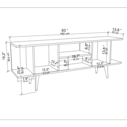 Decorotika Akya Walnut and Black TV Unit - Size: 59.5 x 160 x 35cm - Multi - Wilko - thumbnail 7