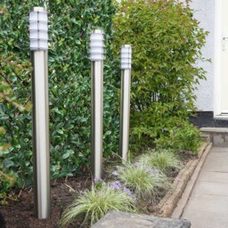 ValueLights Wharf Set of 2 Silver Warm White Bulb Bollard Lights 1m - Size: 100 x 11.5 x 101cm - Wilko - thumbnail 7