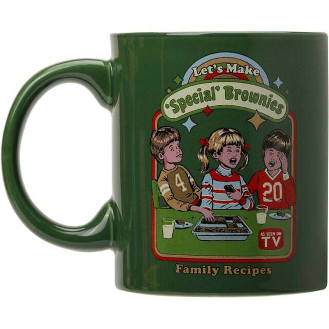 Steve Rhodes, Let's Make Special Brownies Brownie Scented Candle with Green Mug - Size: 12 x 11.5 x 11.5cm - Dark Green - Wilko - image 1