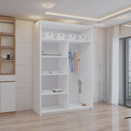 Sliding Wardrobes 4U 2 Sliding Door White Full Length Mirrored Wardrobe 120cm - Size: 2 Door - Wilko - thumbnail 3