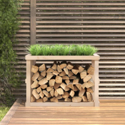 vidaXL Solid Pine Wood Log Holder 108 x 52 x 74cm - Size: 74 x 108 x 52cm - Brown - Wilko - thumbnail 3