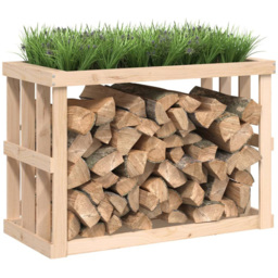 vidaXL Solid Pine Wood Log Holder 108 x 52 x 74cm - Size: 74 x 108 x 52cm - Brown - Wilko - thumbnail 4