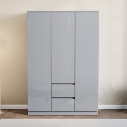 Vida Designs Glinton 3 Door 2 Drawer Grey Wardrobe - Size: 3 Door, 2 Drawer - Wilko - thumbnail 4