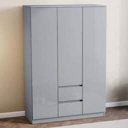 Vida Designs Glinton 3 Door 2 Drawer Grey Wardrobe - Size: 3 Door, 2 Drawer - Wilko - thumbnail 1