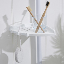 Premier Housewares 4 Tier Telescopic Corner Storage Shelf - Size: 27 x 17 x 255cm - White - Wilko - thumbnail 4