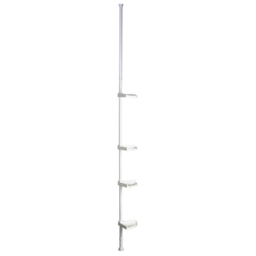 Premier Housewares 4 Tier Telescopic Corner Storage Shelf - Size: 27 x 17 x 255cm - White - Wilko