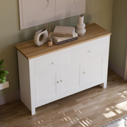 Vida Designs Arlington 3 Door 2 Drawer White Sideboard - Size: 35 x 117 x 82cm - Wilko - thumbnail 6