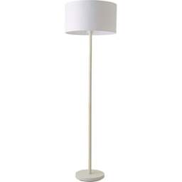 ValueLights Charlie Drum Shade White Floor Lamp and Bulb - Size: 148 x 45 x 45cm - Wilko