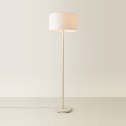 ValueLights Charlie Drum Shade White Floor Lamp and Bulb - Size: 148 x 45 x 45cm - Wilko - thumbnail 6