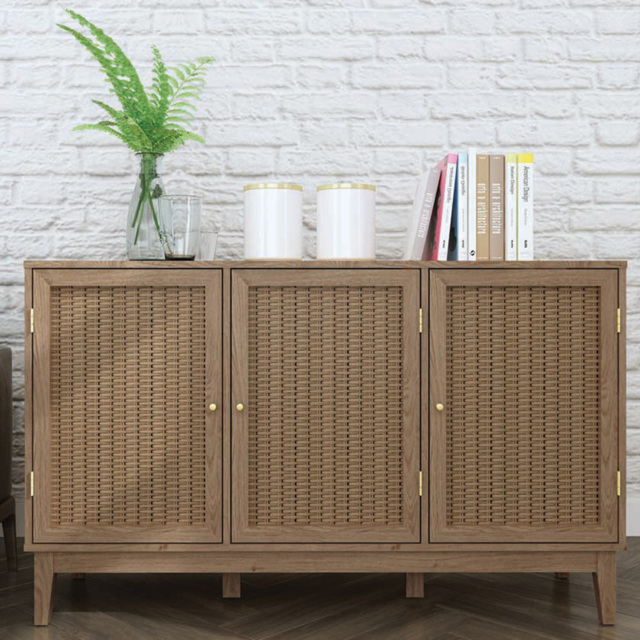 Bordeaux 3 Door Oak Effect Large Sideboard - Size: 40 x 128 x 78cm - Brown - LPD Home - Wilko - image 1