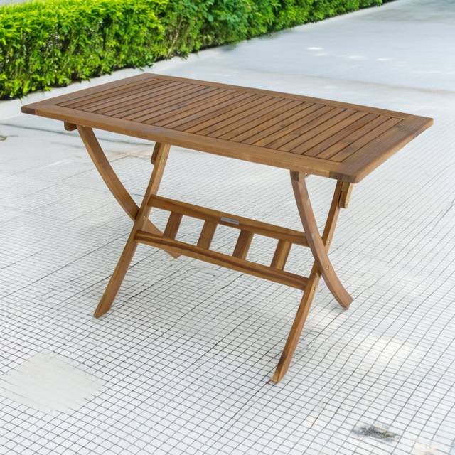 Charles Bentley Acacia Wood 4 Seater Rectangular Dining Table - Brown - Wilko - image 1