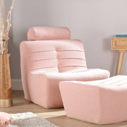 Desser Furniture Pink Boucle Fabric Cosy Chair - Size: Single - Wilko - thumbnail 7