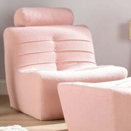 Desser Furniture Pink Boucle Fabric Cosy Chair - Size: Single - Wilko - thumbnail 1
