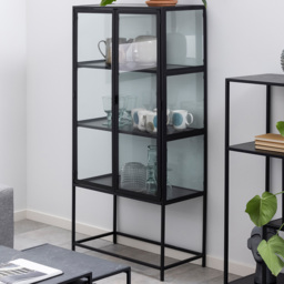 Florence Seaford 2 Door Black Glass Display Cabinet - Furniture To Go - Wilko