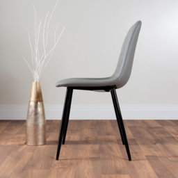 Furniturebox Arona Solara Concrete Effect 6 Seater Round Dining Set Grey and Black - Wilko - thumbnail 5
